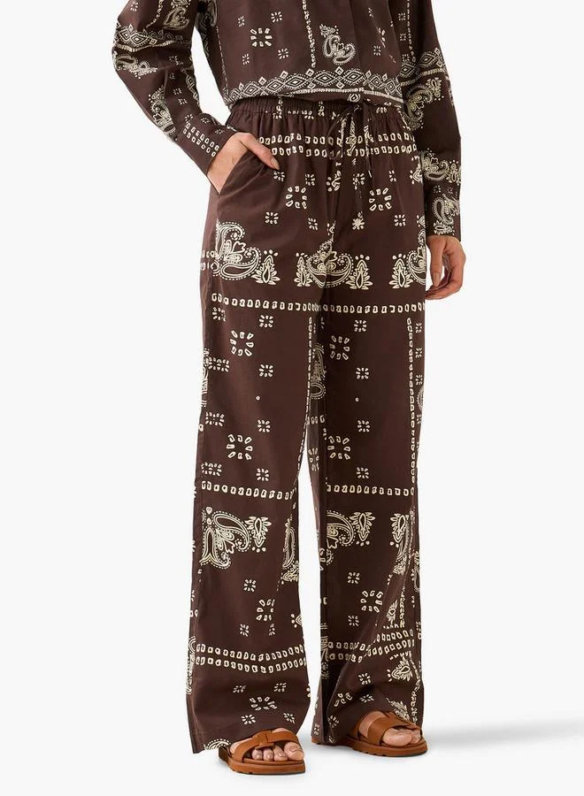 لي كوبر Lee Cooper Mid-Rise Pants with Drawstring Closure Cotton